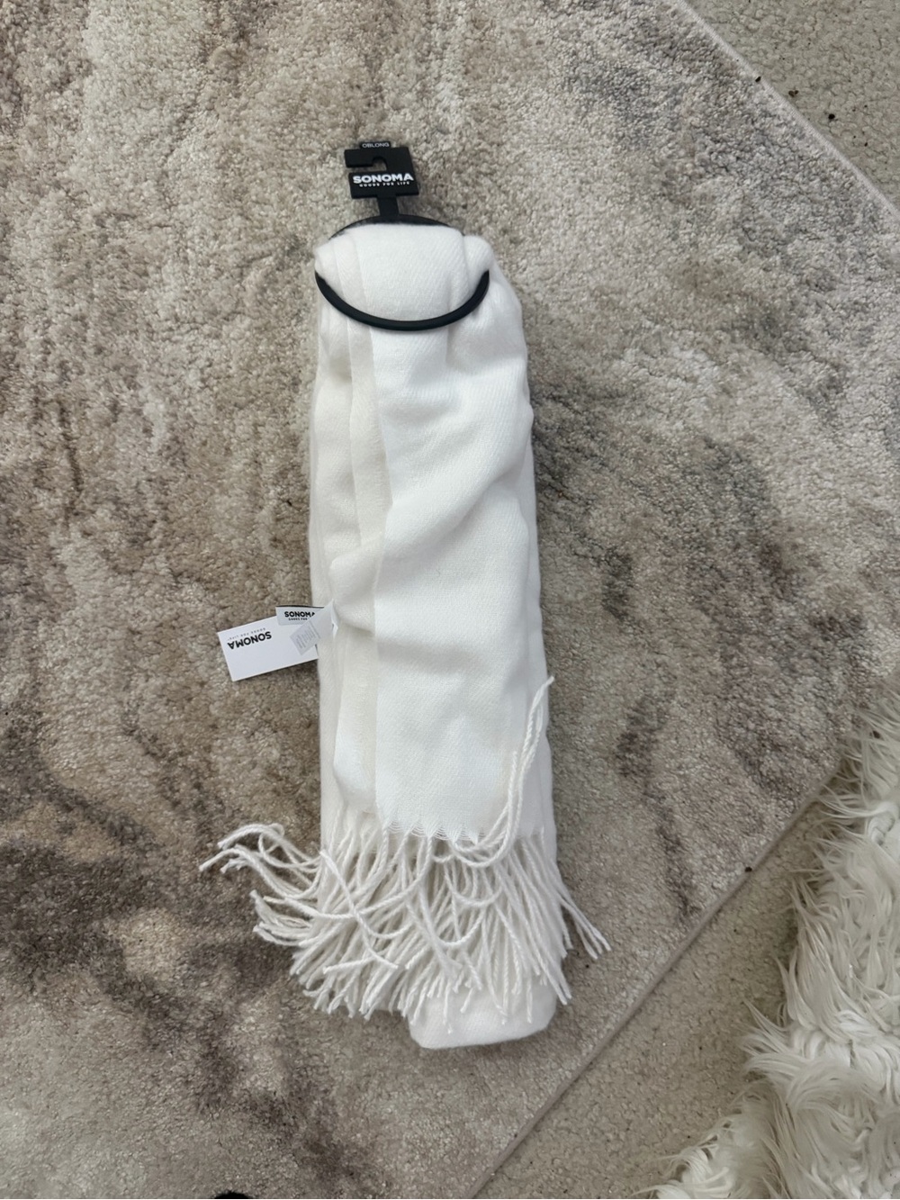 Sonoma Ivory Fringe Wrap Scarf